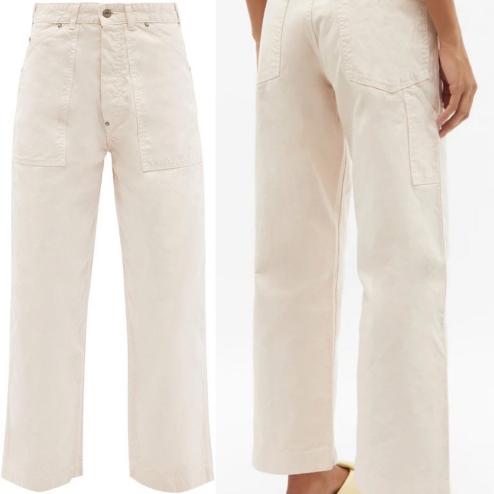 Chimala Canvas Work Pants Japanese Cotton Straight-Leg Baby Pink 26 EUC